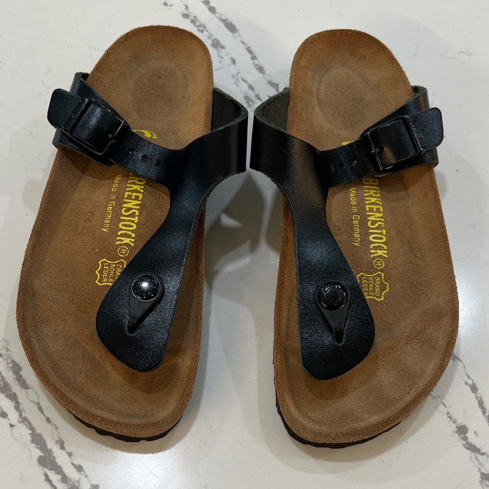 Birkenstock Gizeh Birko-Flor Slide Black Sandals size 37 EU/ 6.5 US - Picture 6 of 15